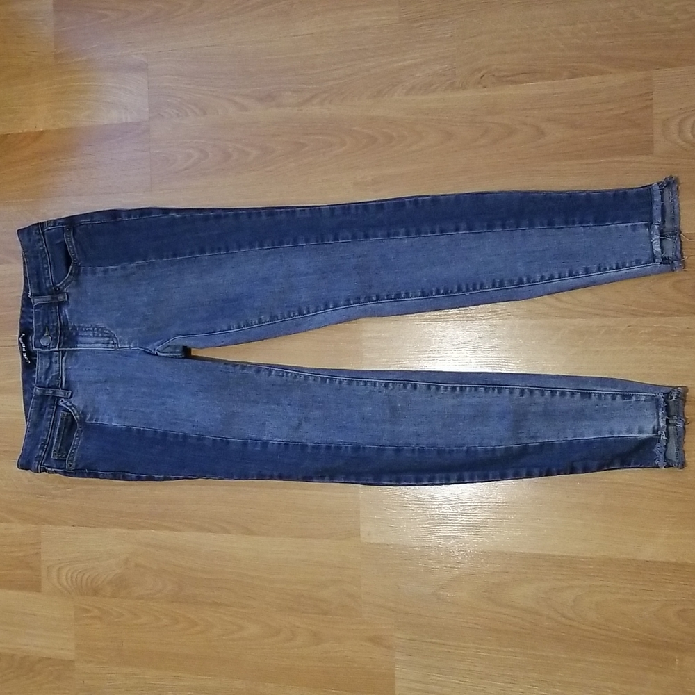 Joe Fresh classic slim two tone blue jeans with frayed step hem 90's Y2K size 26